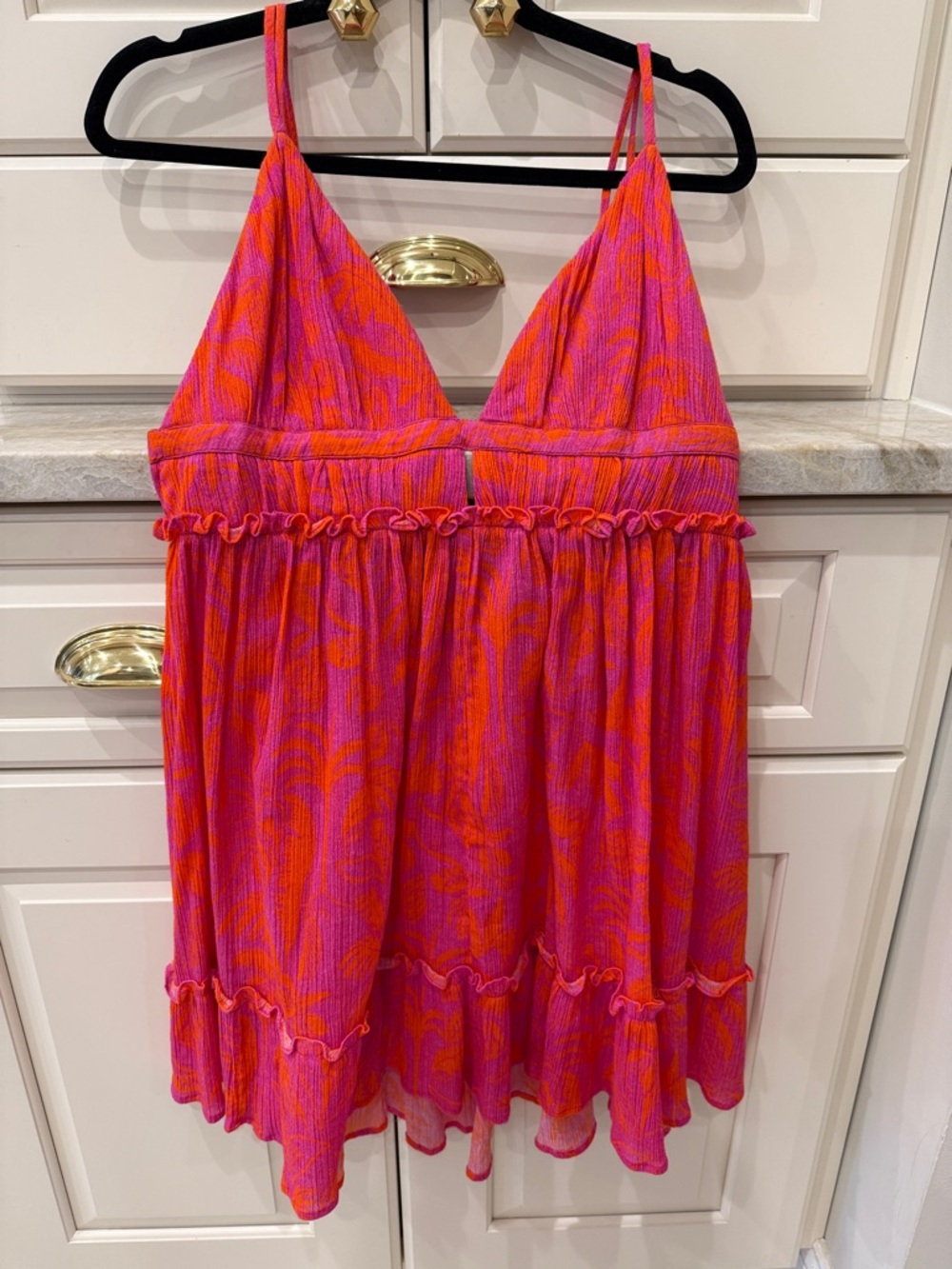 PQ swim Vibrant Pink & Orange Spaghetti Strap Mini Dress swim coverup